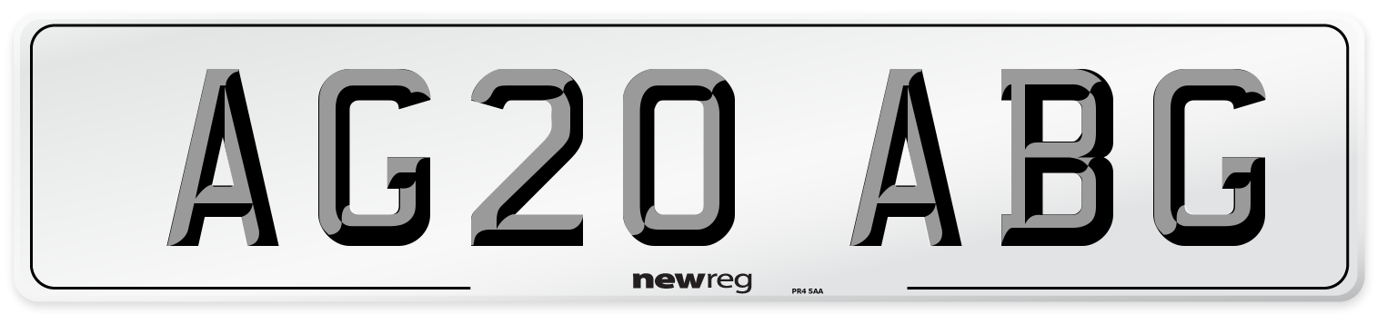 AG20 ABG Number Plate from New Reg